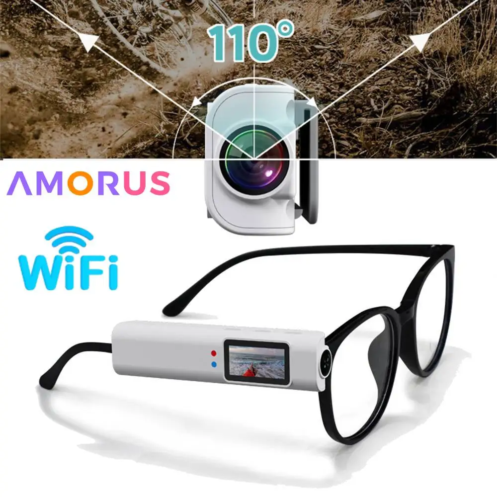 Okulary 2.7K Mini FPV Nagrywanie wideo Mikrokamera HD WiFi Inteligentny zestaw słuchawkowy Okulary Nagrywanie wideo i dźwięku Sterowanie aplikacją WiFi