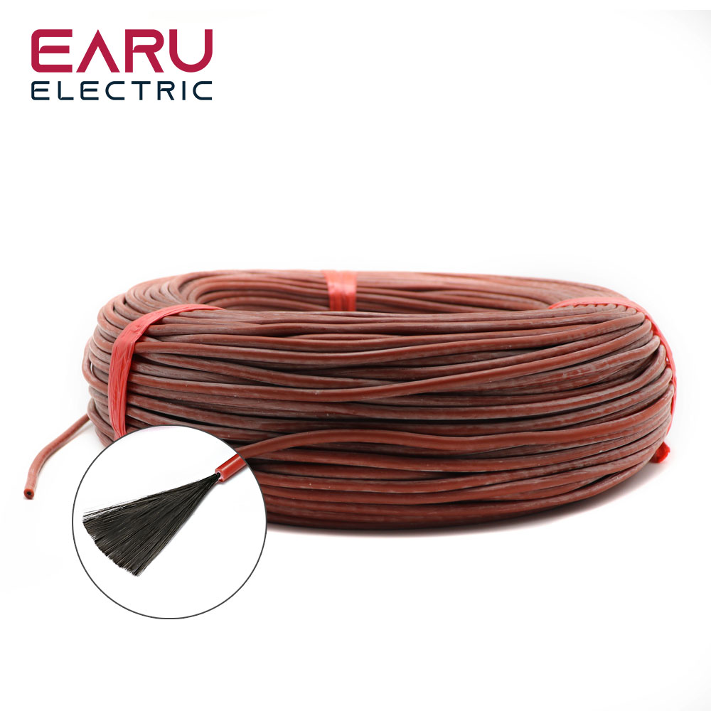 5-100 Mét Hồng Ngoại Ấm Tầng Cáp 12K 33ohm/M Điện Carbon Làm Nóng Dây Cuộn Dây 2.0Mm sợi Dây Tầng Hotline Làm Dày