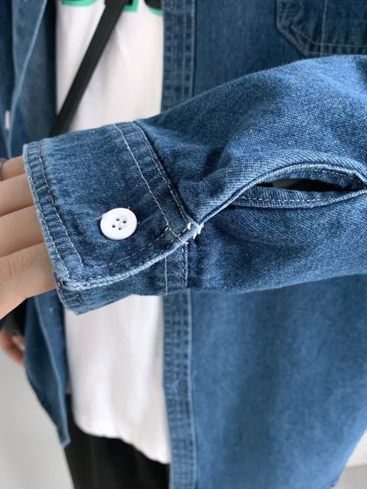 Retro Japanese Sle Long Sleeve Men's Denim Shirt Spring Autumn Thin Casual Korean Workwear Trendy Jacket Outerwear