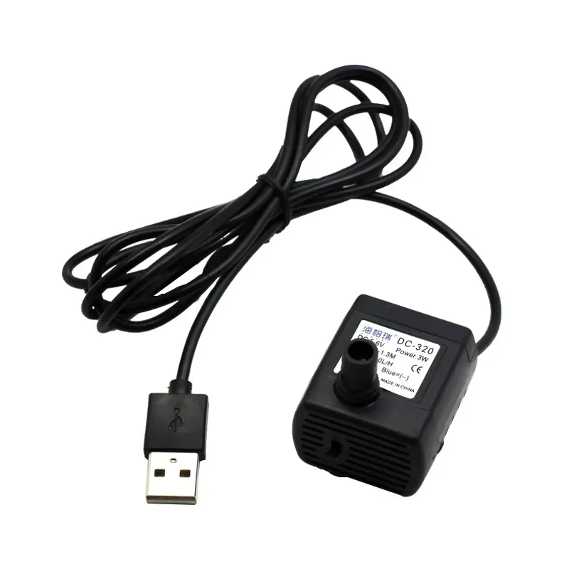 DC 5V USB Wasserpumpe Micro 3W 500L/H Mini Tauchpumpen Haustier Wasserspender für Pool Brunnen Steingarten Filterpumpe