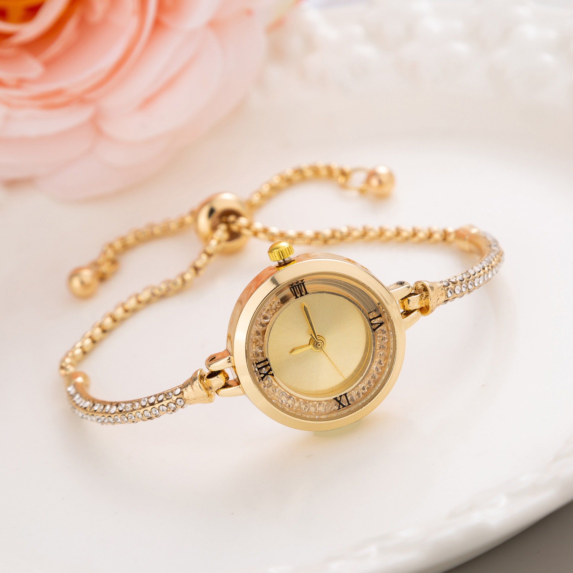 แฟชั่นผู้หญิงหรูหรานาฬิกาทองสุภาพสตรีนาฬิกาสําหรับสร้อยข้อมือ Montre Femme นาฬิกาข้อมือหญิงนาฬิกาผู้หญิงนาฬิกา Relojes
