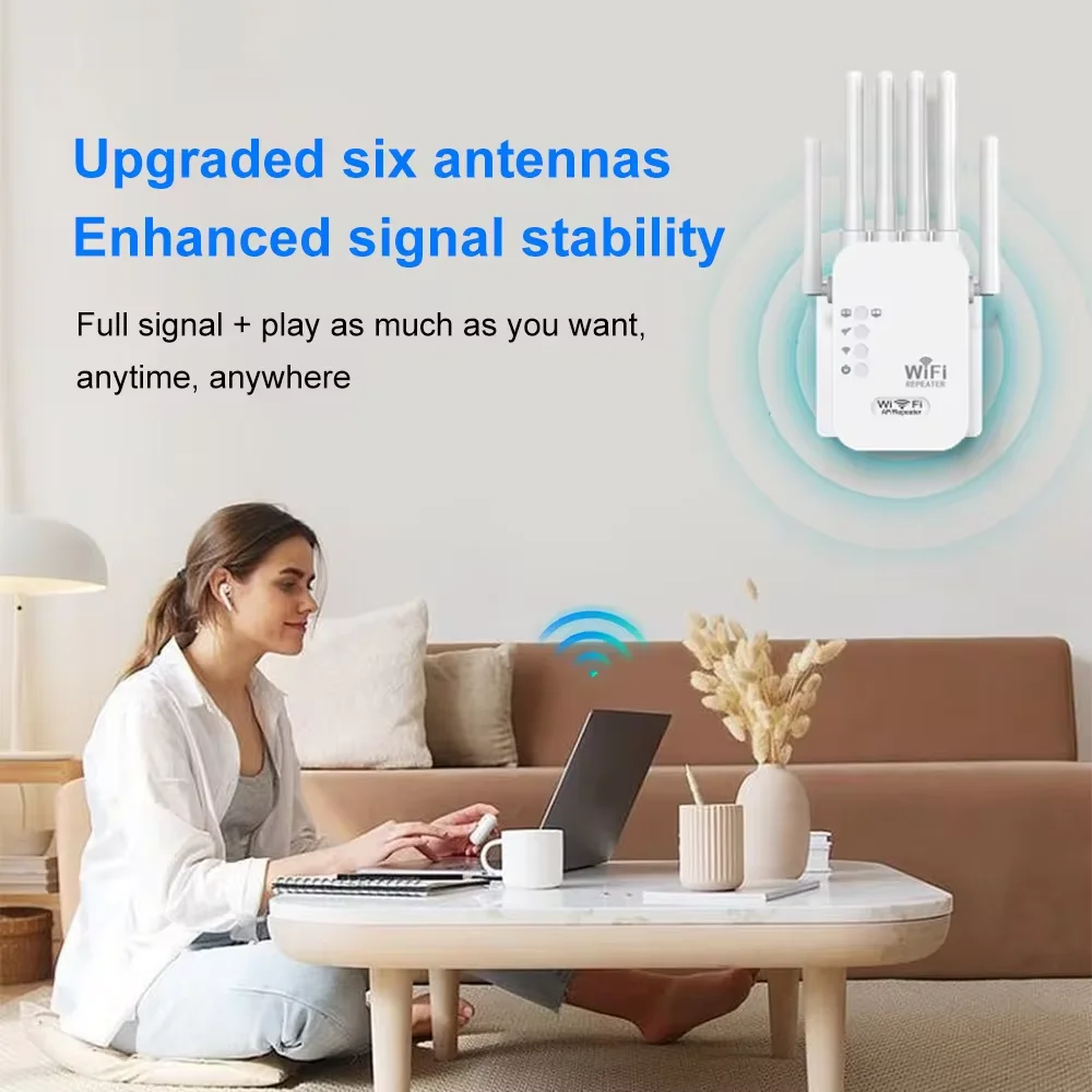 Repetidor wi-fi sem fio 1200mbps, 2.4g 5.8g, roteador de sinal 802.11n, amplificador extensor wi-fi sem fio de longo alcance, impulsionador wi-fi