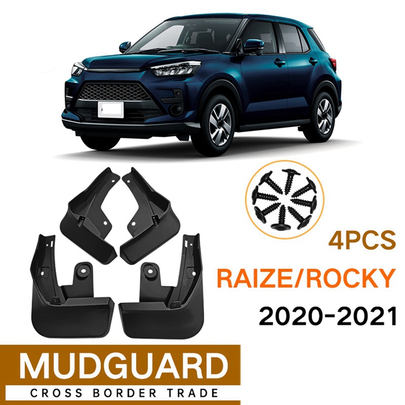 8 Buah Mudflap untuk Toyota Raize Rocky 2020-2021 Fender Mud Flap Guard Splash Flap Mudguard Aksesori