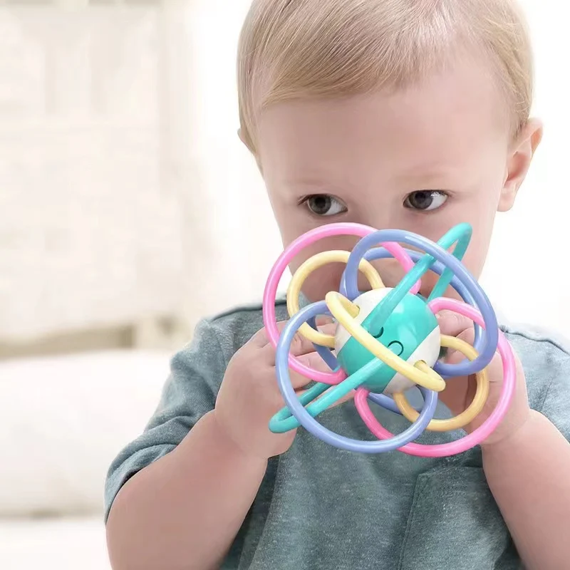 Baby Hand Ball Toys Baby Grip Training Manhattan Ball Hand sonaglio massaggiagengive commestibile Biteable Boilable