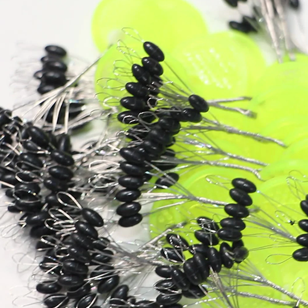 60 pz/set S/M/L Fagioli Spaziale Tappo di Gomma Ovale/Lunghe A Forma di Colonna Linea di Pesca Fagioli Spazziali Pesce Bobber Strumenti