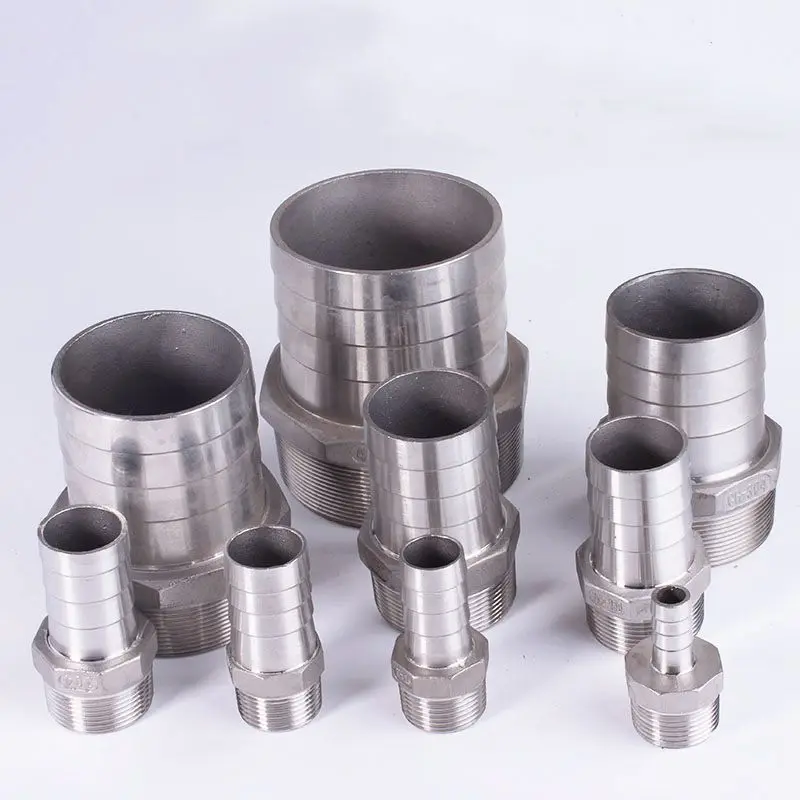 1/8 "1/4" 3/8" 1/2" 3/4" 1" BSPT オス 6 8 10 12 13 15 16 19 20 25 32 ミリメートルホースバーブコネクタ 304 ステンレス鋼ホーステールカプラー