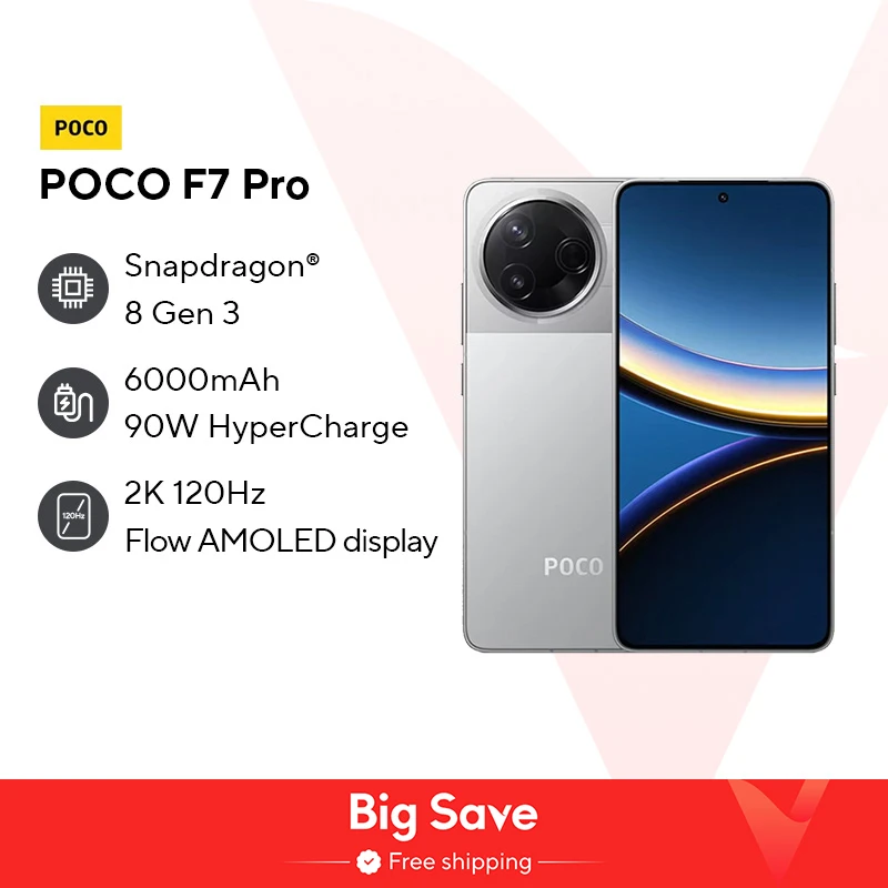 POCO F7 Pro Global Version Smartphone NFC Snapdragon® 8 Gen 3 6000mAh 6.67" 2K AMOLED Display  90W HyperCharge 5G