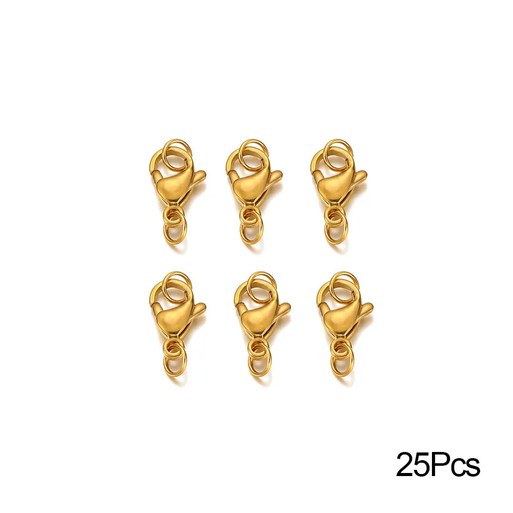Conector de fechos lagosta de aço inoxidável, correntes de extensão, anéis de salto, conector para pulseira, colar, faça você mesmo, fabricação de jóias