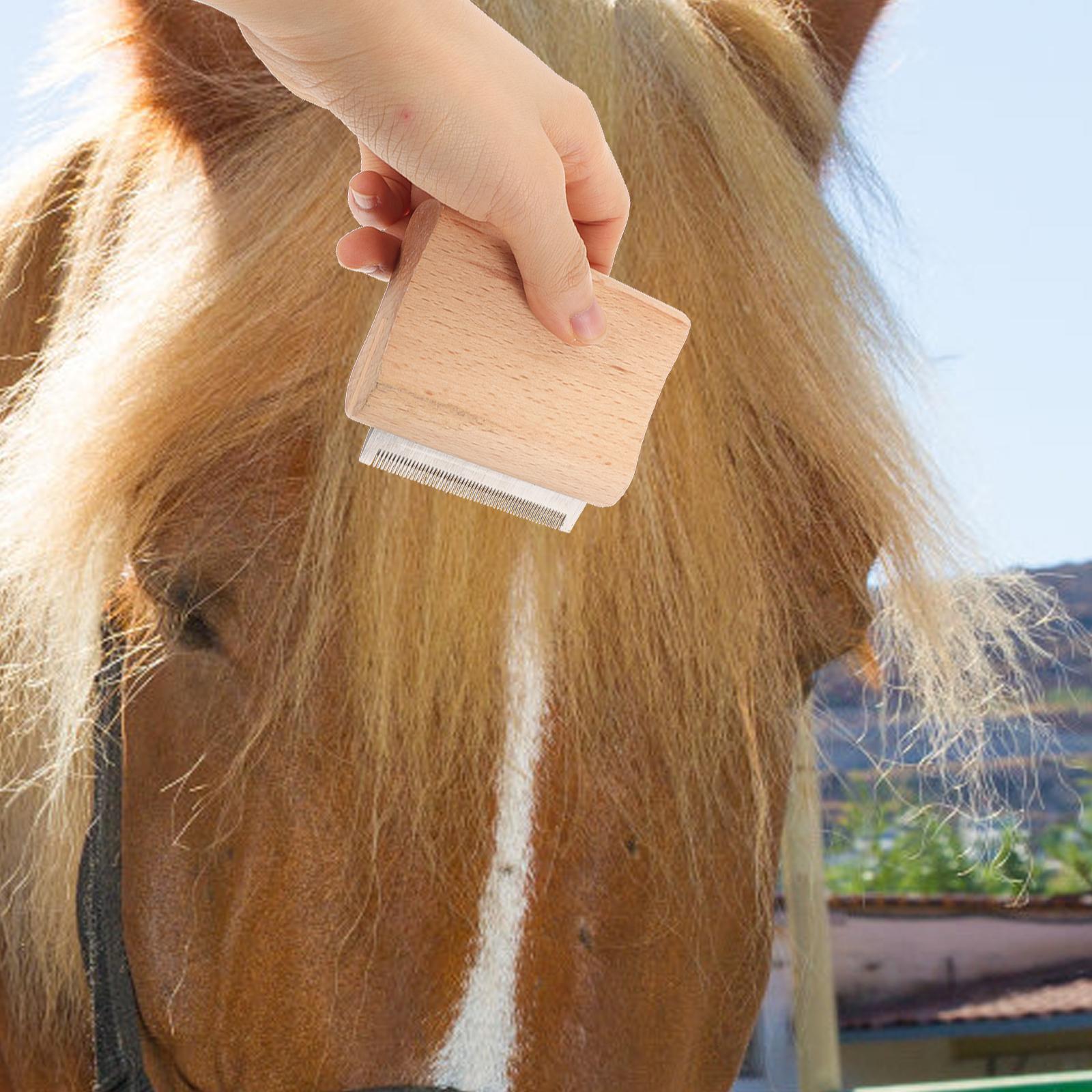 Escova para remoção de pelos de animais de estimação, ferramenta para limpeza de cavalos, pente raspador de gado, cerdas de madeira, pentes a vácuo, produtos para cuidados com cavalos
