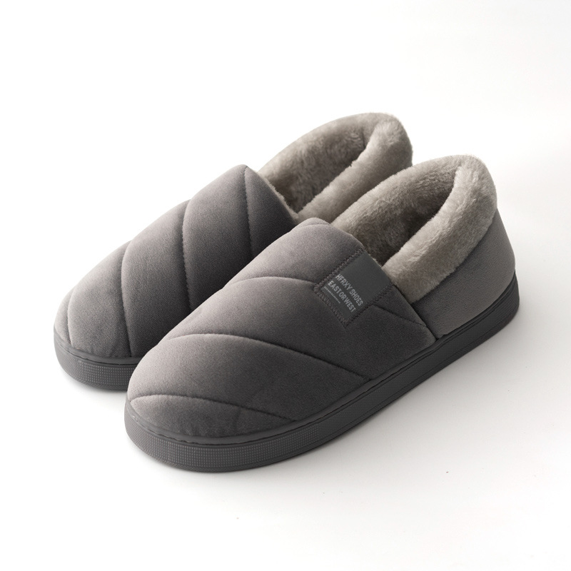 Zapatillas peludas cálidas de invierno para hombre, zapatos informales para parejas, dormitorio, exterior, suela gruesa, antideslizantes, talla grande 46/47