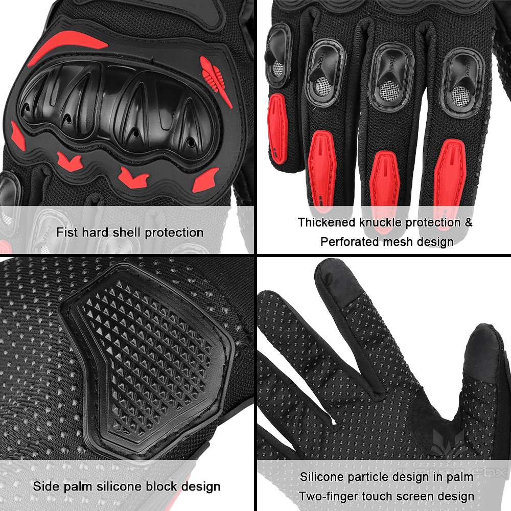 VEMAR ฤดูร้อนถุงมือรถจักรยานยนต์ผู้ชายสีดํา Full Finger Touchscreen ขี่จักรยาน ATV MTB Guantes Moto Luvas จักรยานขี่ถุงมือผู้หญิงสีแดง