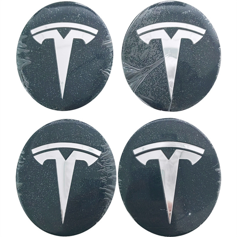 4 Uds 56mm 65mm tapas centrales de cubo de rueda de coche pegatinas con emblema para Tesla modelo 3 Y S X Roadster P75D P85D P90D P100D accesorios para automóviles