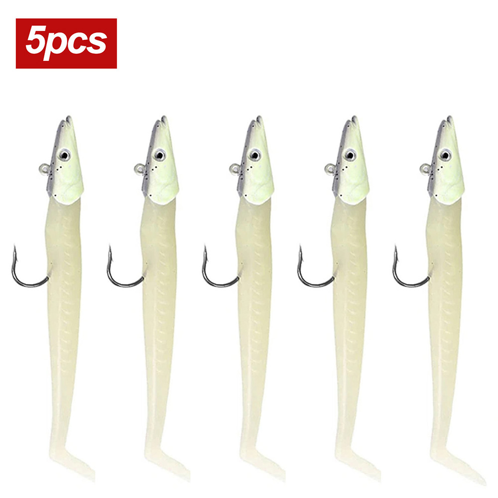 Señuelo de pesca suave, cebo Artificial Wobblers con cuchara, aparejos de pesca, 10g/11cm, 5 uds.