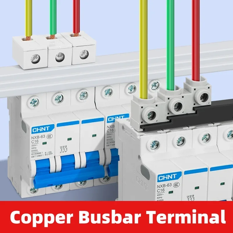 Terminal de barra colectora 100A, conectores C45 MCB, Terminal de cableado lateral DPN en ángulo/recto, 7-1/0 AWG 1P2P3P4P 805-1N GK805, Kits de montaje