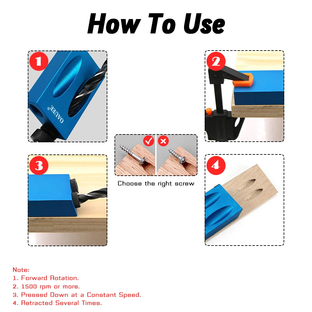 Woodworking Oblique Hole Drill Locator Pocket Hole Jig For Drilling 15 Degree Angle Drill Guide Sets DIY Puncher Carpentry Tools