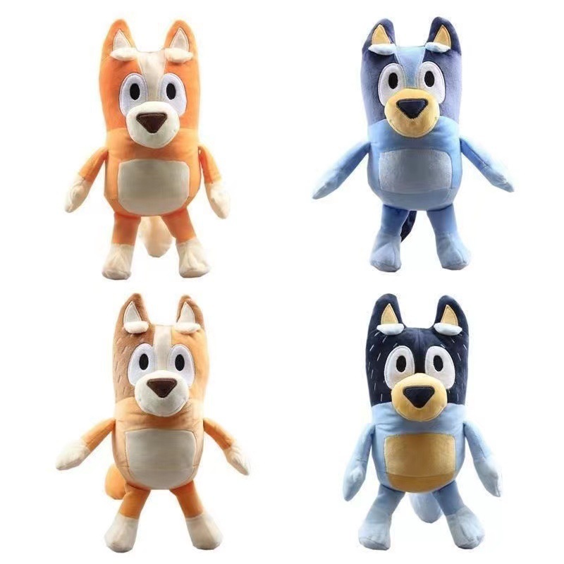 Bluey brinquedos de pelúcia 28cm bonecas de pelúcia macias anime figura uma família feliz decorações dos desenhos animados almofadas presentes de aniversário das crianças