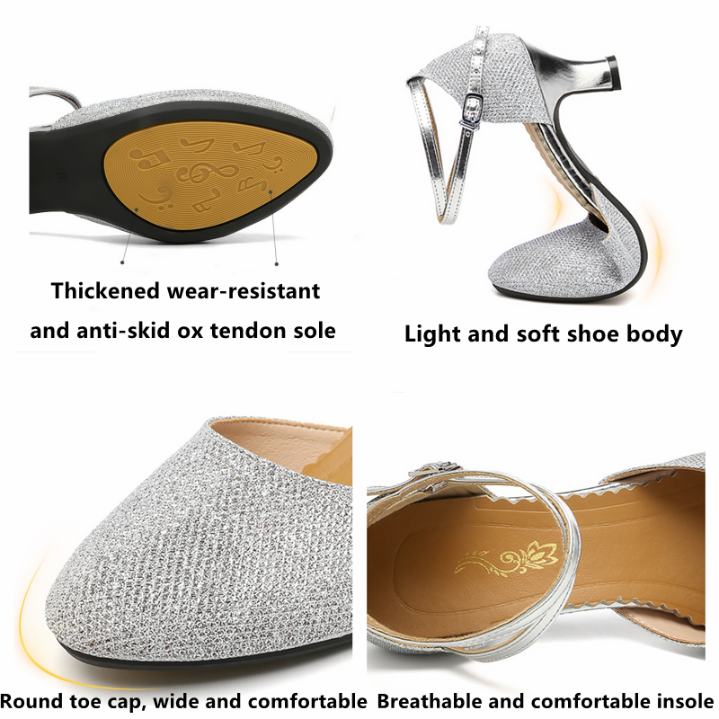 Zapatos de Baile de salón para Mujer, Zapatos de Salsa con punta cerrada, tacones bajos, 3,5 cm/5,5 cm