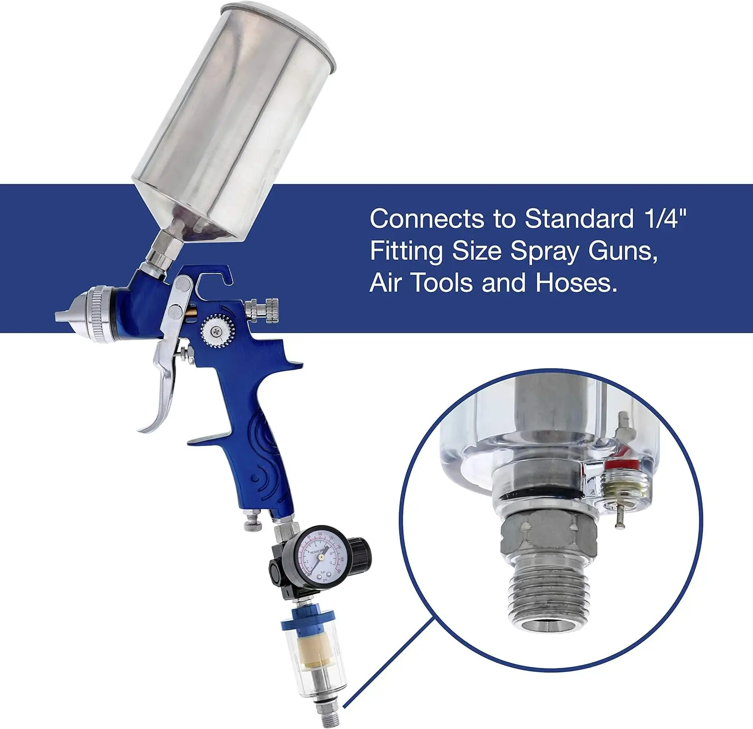 Oil Water Separation Filter Pneumatic Tool 1/4" Standard Thread Transparent Air Compressor Moisture Trap Air Filter
