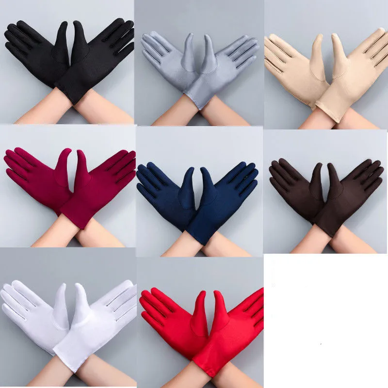 Men Women Thin Lycra Spring and Autumn Spandex High Elasticity Jewelry Etiquette Sun Protection Dance Driving Performance Gloves