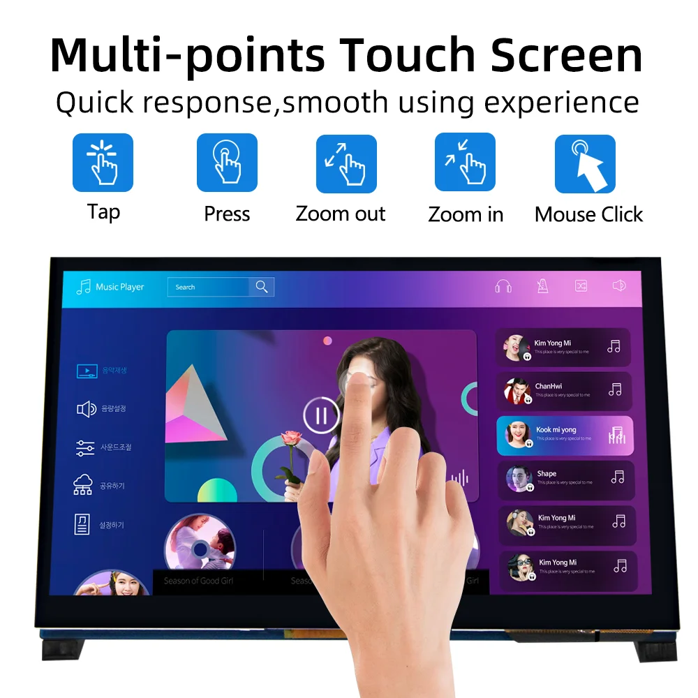 iUoYoMon 7-дюймовый сенсорный экран DSI 800x480 ЖК-дисплей Портативный емкостный сенсорный монитор для Raspberry Pi 5 4 3 3B + 2