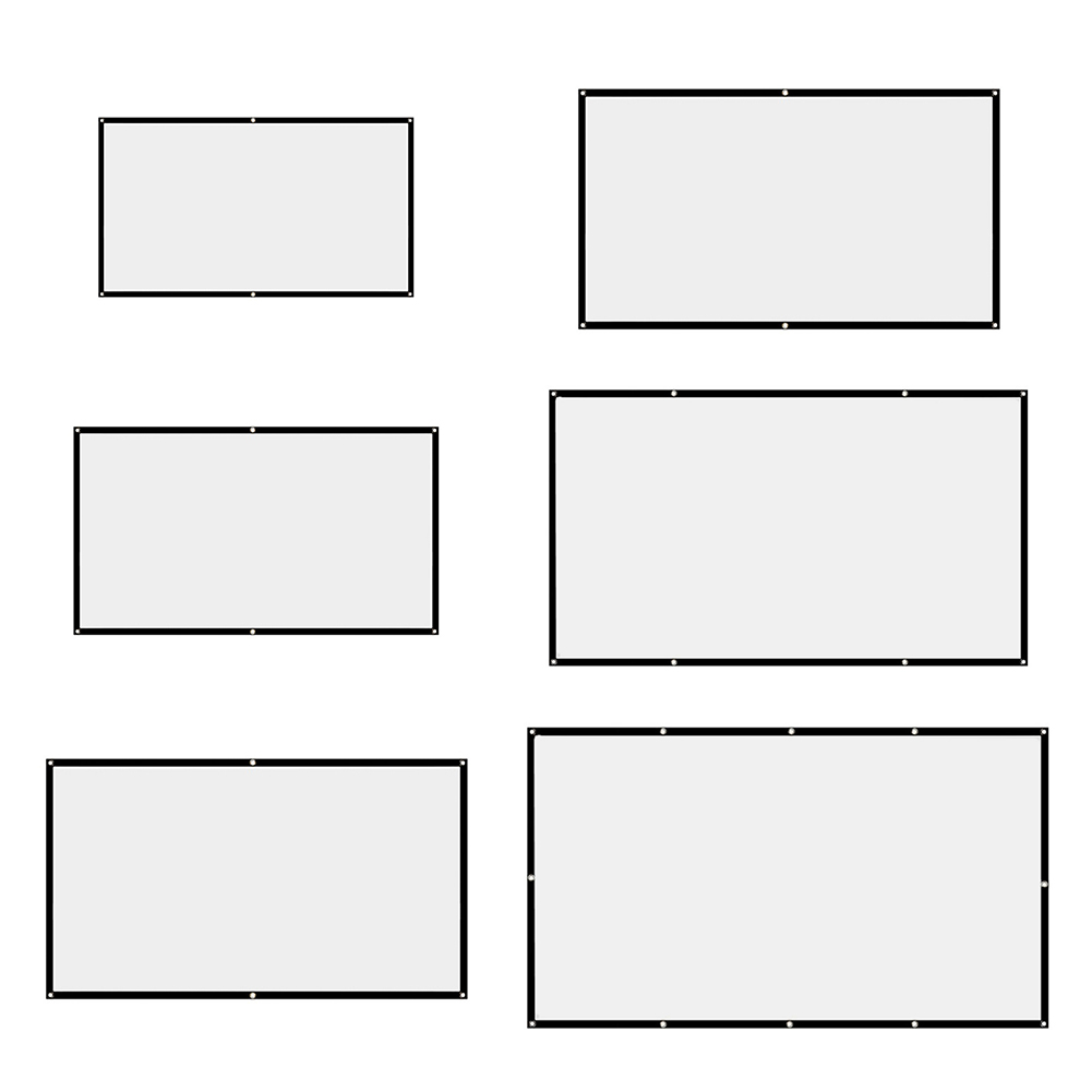 60-150 inch Foldable 16:9 Projector Screen Portable High Density White No Creases Soft Home Movie Theater HD Projection Screen