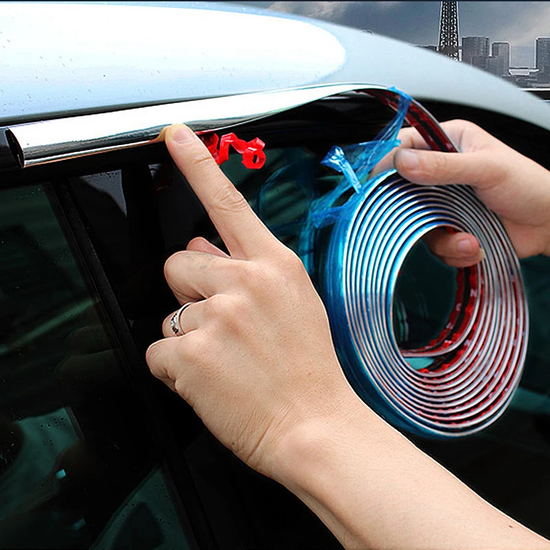 ﻿ 3C/5C Chrome  Trim PVC Universal  Auto Door Bumper Scratch-Proof Protector StickersAnti-Collision Tape Car Door Edge Guard
