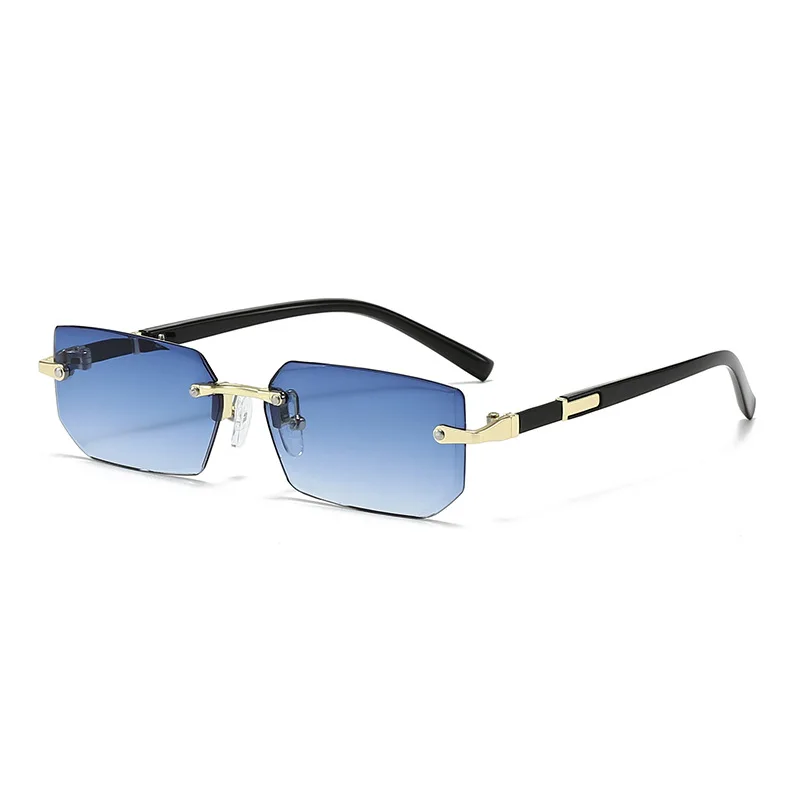 Randlose Sonnenbrille Rechteck Mode Beliebte Frauen Männer Shades Kleine Quadratische Sonnenbrille Für Weiblich Männlich Sommer Reisen Oculos