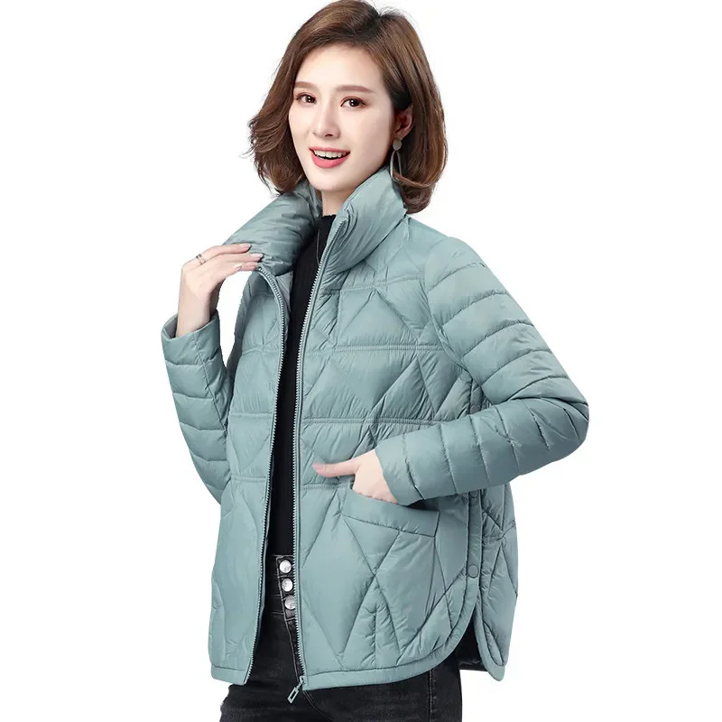 Chaqueta de plumón y algodón para mujer, abrigo ligero, informal, a la moda, holgado, grueso, coreano, novedad de 2024