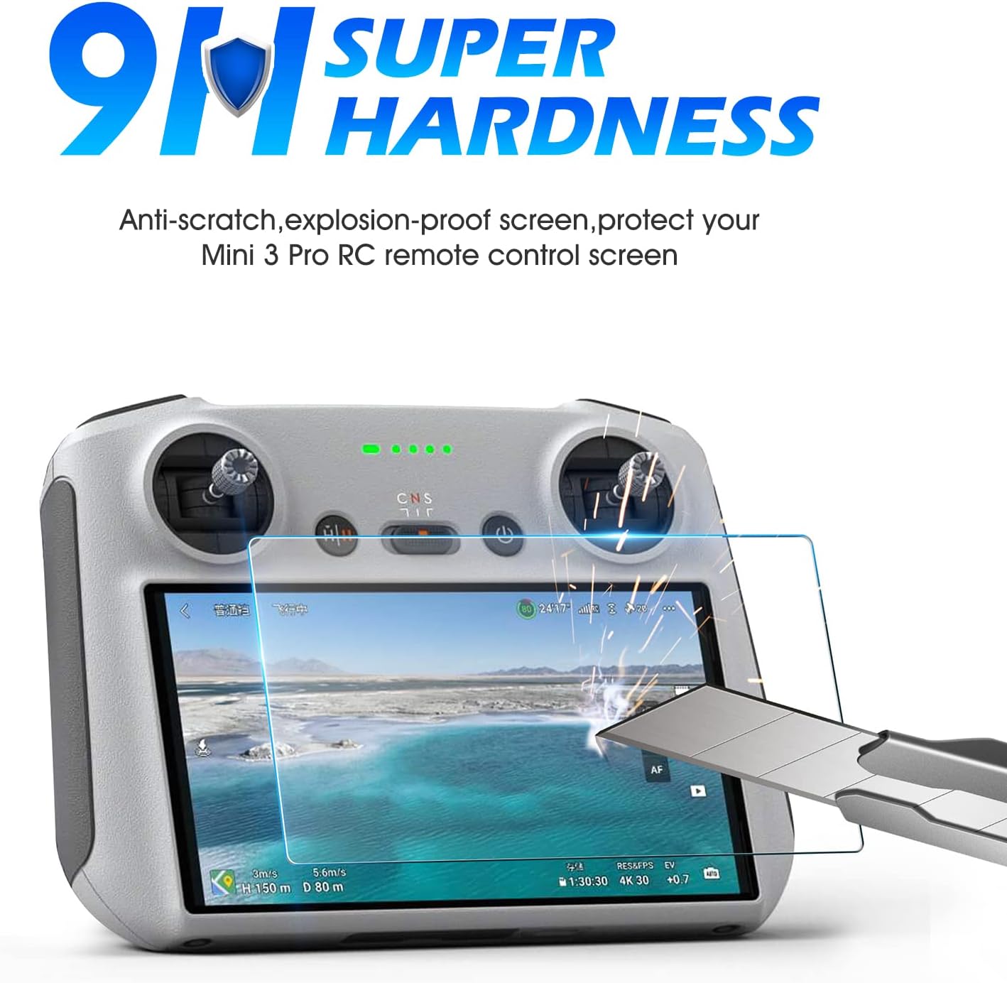 Film de protection pour DJI Mini 3 Pro HD, protecteur d'écran en verre, dureté anti-rayures, accessoires pour télécommande RC