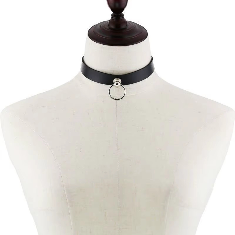 Anime Chainsaw Man Reze Cosplay Choker PU Necklace Punk Leather Collar Pull Ring Chain Unisex Party Props