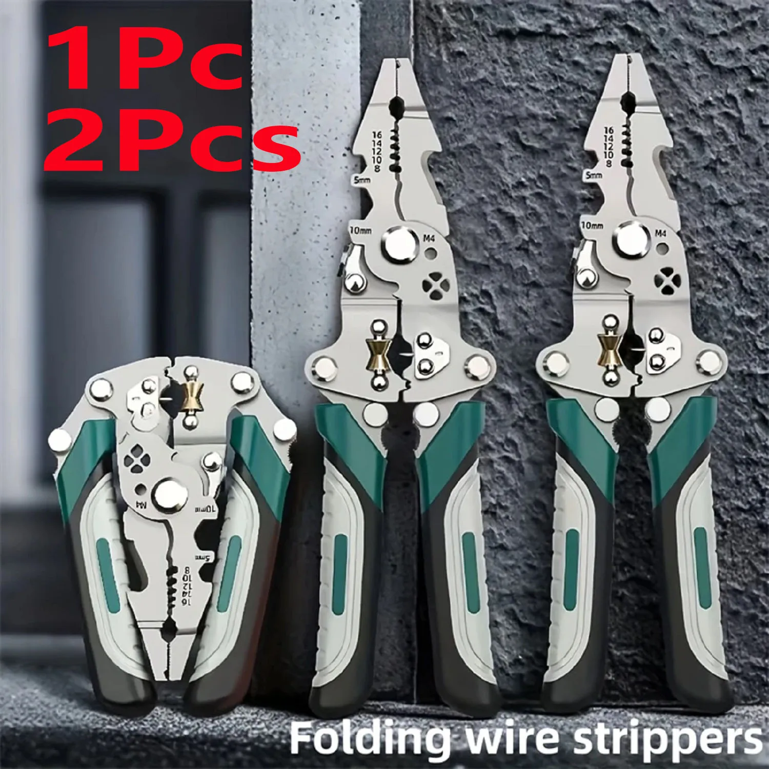 1/2 Pinza spelafili pieghevole 18 in 1 Strumento di crimpatura Pinza multifunzionale per elettricisti, Strumenti per elettricisti di livello professionale |   Design compatto e pieghevole per collegamenti sicuri e progetti fai-da-te