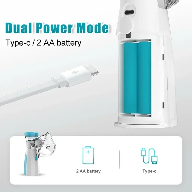 Mini nebulizator medyczny ręczne nebulizatory atomizery ultradźwiękowe przenośny wyciszony inhalator na astmę dla dorosłych dzieci z USB