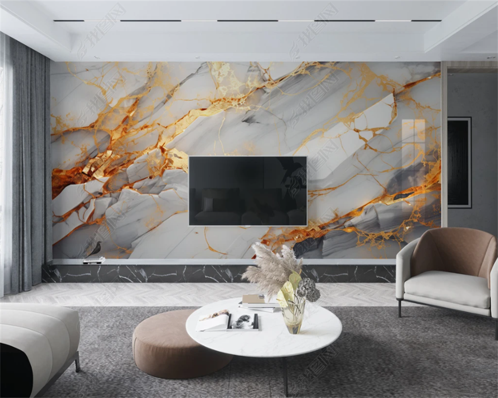 Beibehang papel de parede カスタマイズされたモダンなテレビの背景、新しい大理石パターン、ハイエンドセンスのウォールステッカーリビングルームの壁紙