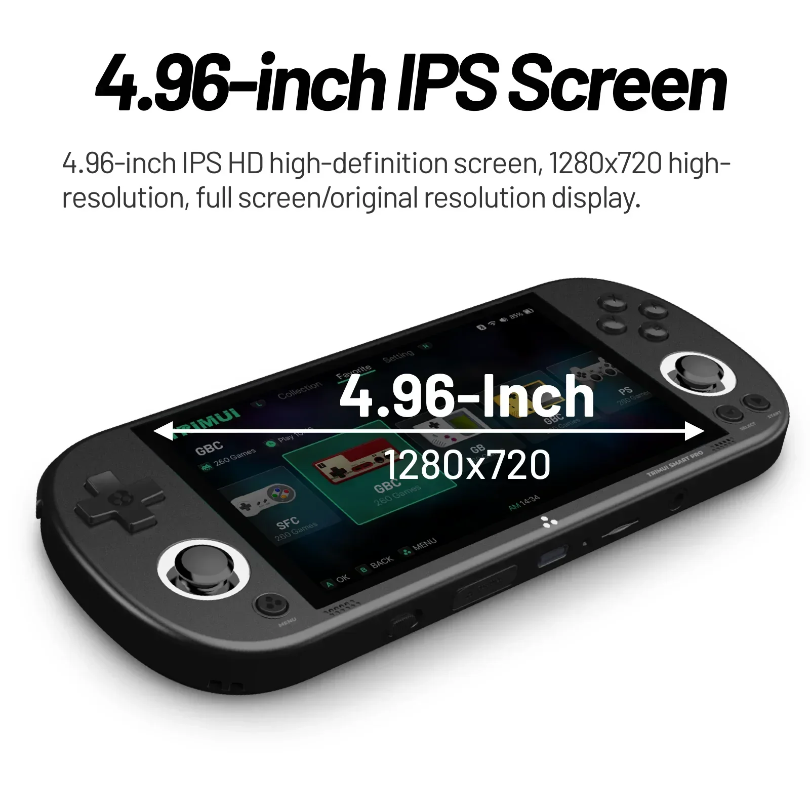 Trimui Smart Pro Handheld Game Console 4.96 ''IPS Scherm Video Game Console Linux Systeem Retro Video Game Consoles Verjaardagscadeautjes