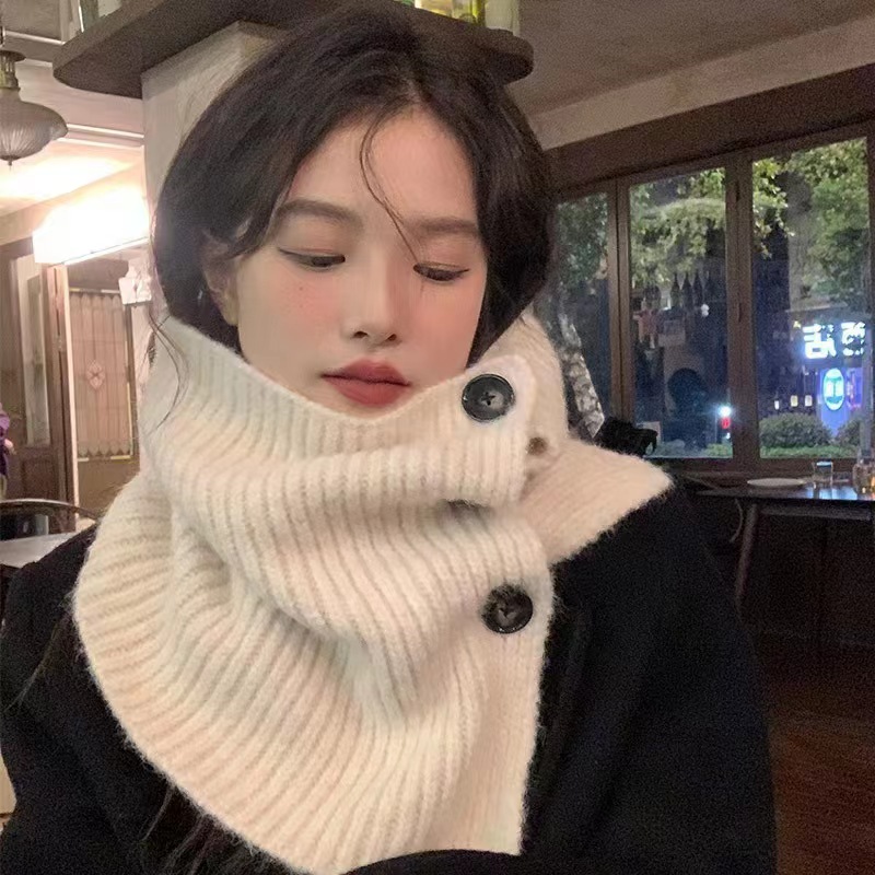 Nueva lana que contiene cuello alto acrílico versión surcoreana protector de cuello cálido versátil Collar falso
