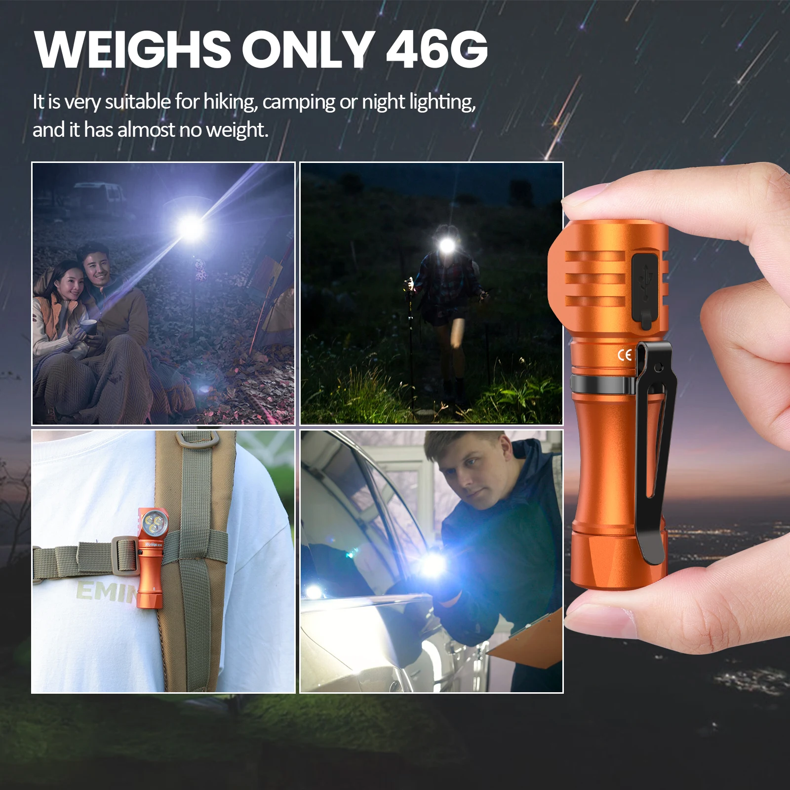 Wurkkos HD10 faro recargable 14500 IP68 EDC 1200Lm 3*90 LED CRI + 3 * RGB Aux LED Anduril 2,0 pesca Camping antorcha