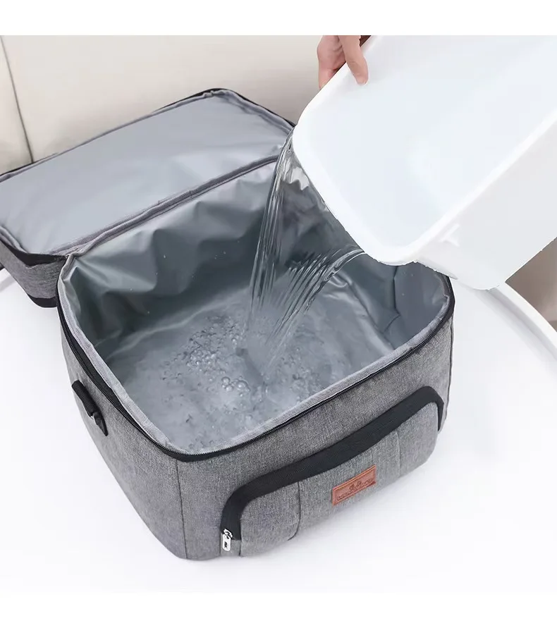 Borse per il pranzo multifunzionali a doppio strato Tote Cooler per donna Uomo Scatola per il pranzo da picnic da viaggio di grande capacità con tracolla
