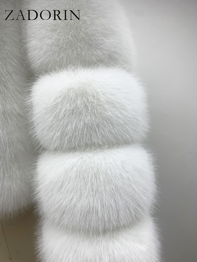 Zadorin-女性のフェイクフォックスファーコート,長袖,ふわふわ,ピンクと白のジャケット,クロップドトップス,ラグジュアリーウィンタージャケット,2024