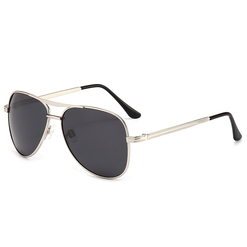 Polarized Sunglasses Men Metal Double Beam Sunglasses