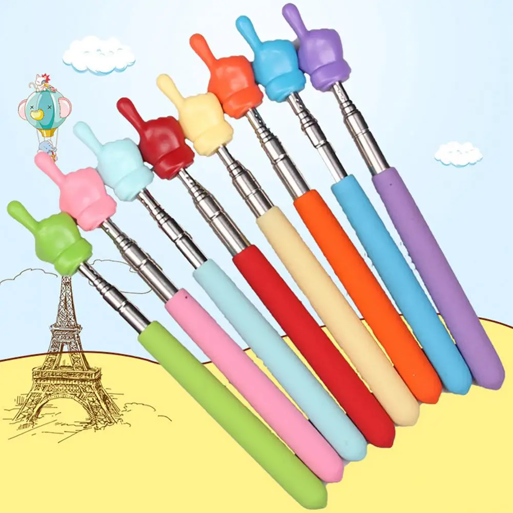 Electronic Whiteboard Pointer Finger Reading Stick Telescopic Stainless Steel Teaching Stick Lightweight Whiteboard for Reading