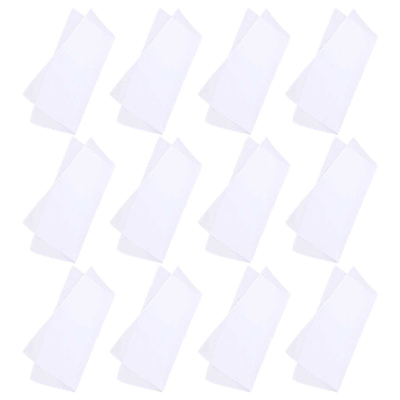 12-teiliges Baumwoll-Taschentücher, reinweißes Kopftuch, quadratisches Handtuch, Malhandtuch, Baumwoll-Taschentuch, Batik-Malhandtuch