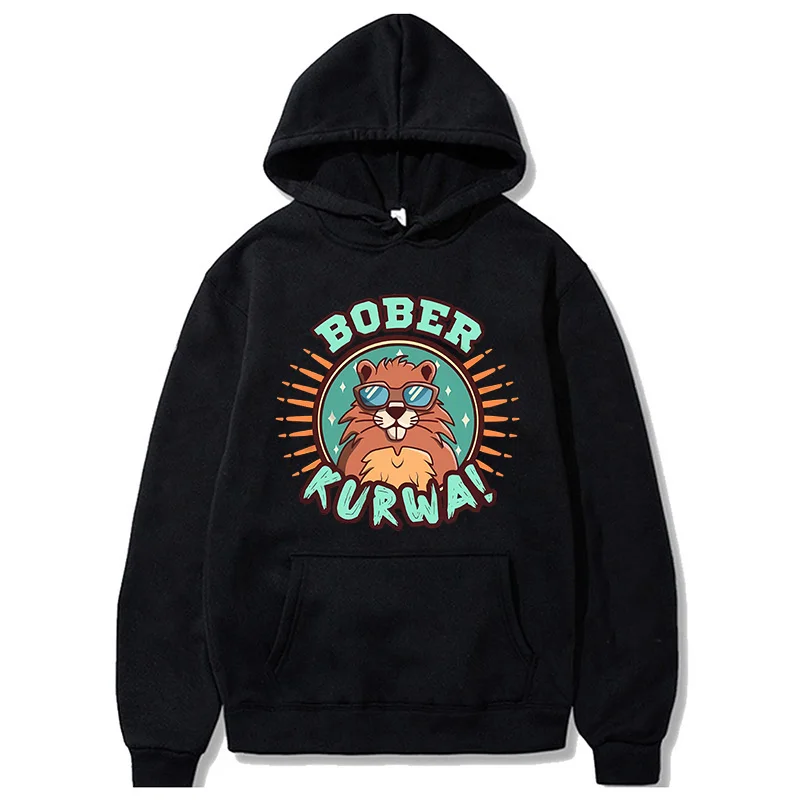 90s Cartoon Bobr Kurwa Grunge Hoodie Funny Kurwa Bober Mange Sweatshirt Harajuku Y2k Hooded Men Women Fashion Streetwear Clothes