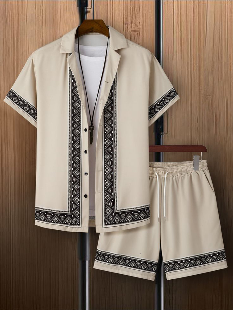 Ensemble chemise d'été pour hommes, chemise et short imprimés en 3D, mode décontractée, frais, Simple, chemise hawaïenne à revers