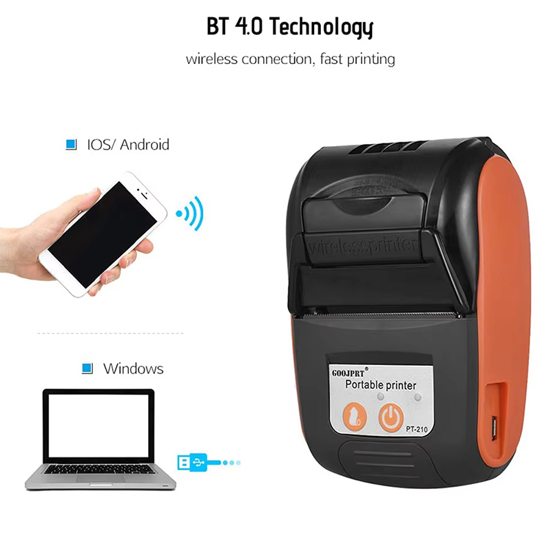 58mm termiczna przenośna drukarka pokwitowań ręczna bezprzewodowa drukarka Bluetooth rachunek za bilet POS dla IOS Android PC faktura biznesowa