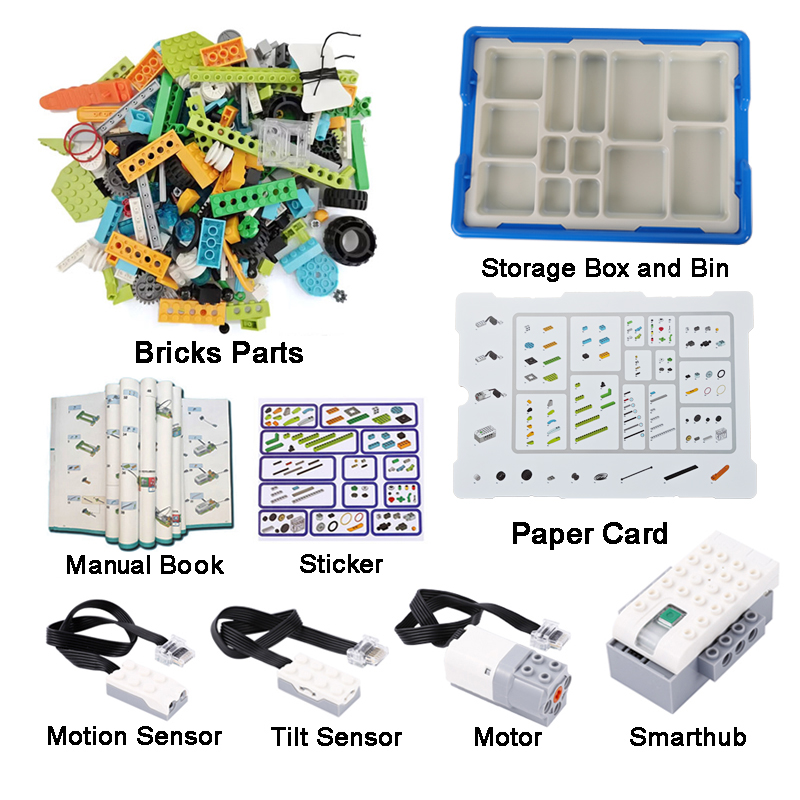 Robótica Construção Building Blocks Core Set, Brinquedos Educativos DIY, Compatível com 45300 Scratch 3.0, Peças Novas, WeDo 2.0, 280Pcs
