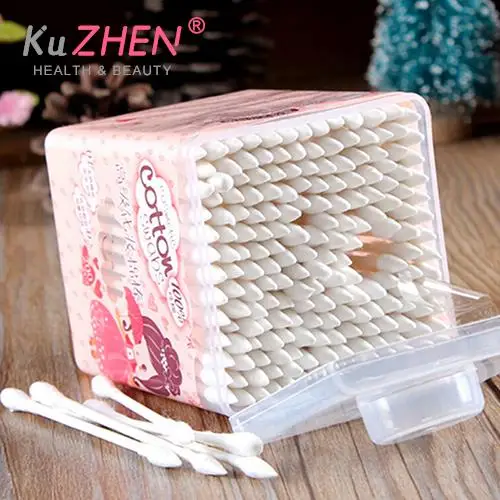 200Pcs Spitz Handliche Baumwolle Tupfer Frauen Gesundheit Machen Up Q Spitze Baumwolle Wabs Kosmetische Tupfer Ohr Sauber Werkzeug Kopfhörer reinigung