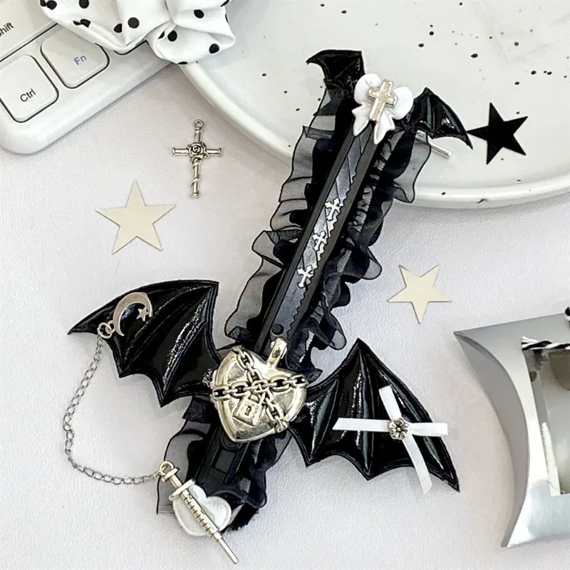 Creative Design Black Color Utility Knife Wings Heart Moon Style Envelop Cutter Retro European Box Cutter Student Supplies