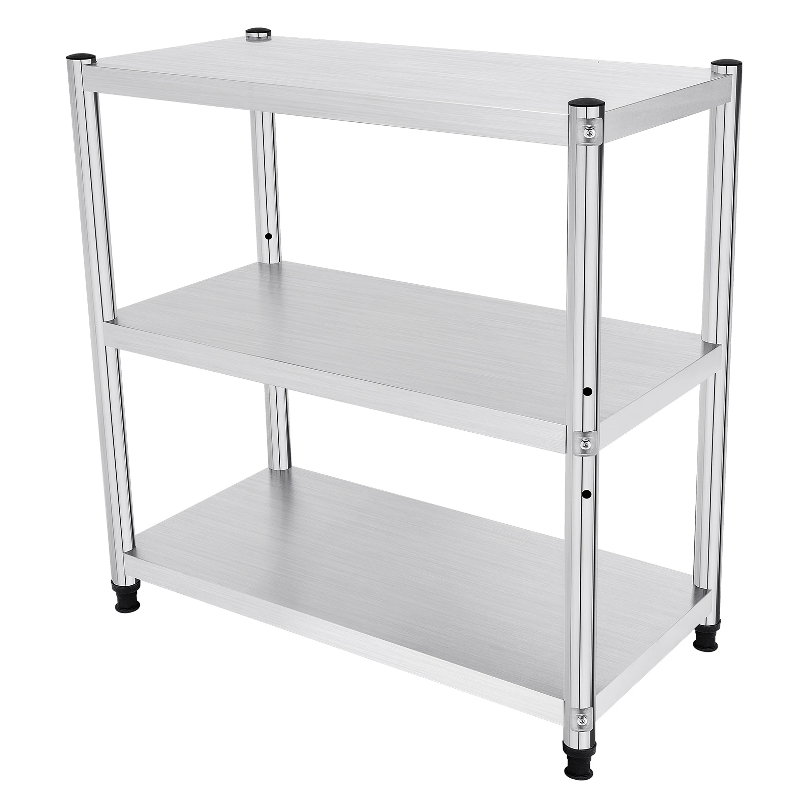 3-Tier Stainless Steel Work Table Kitchen Storage Prep Table Multifunctional Food Prep Worktable