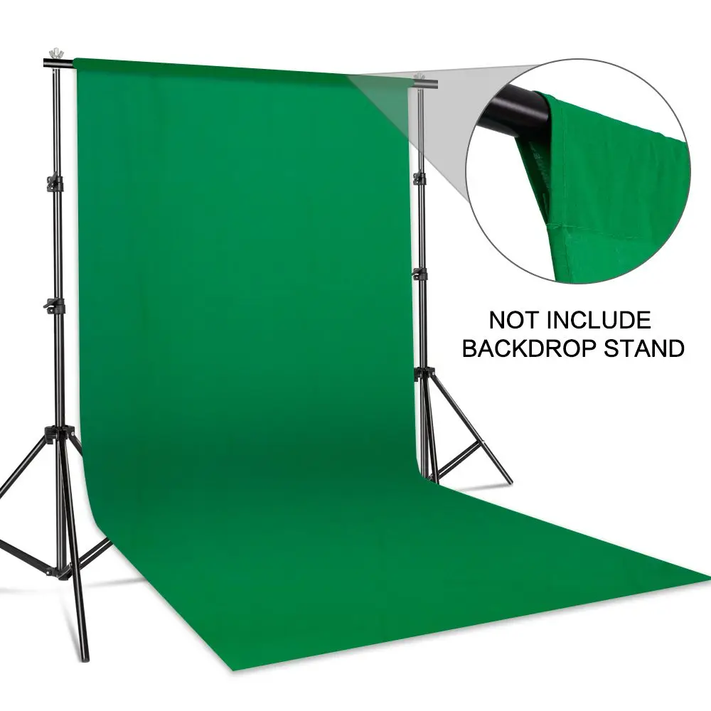 การถ่ายภาพพื้นหลังฉากหลังผ้าเรียบสีเขียวสีขาวสีดําผ้าฝ้าย Chromakey หน้าจอ Photo Studio ที่ถ่ายทอดสด