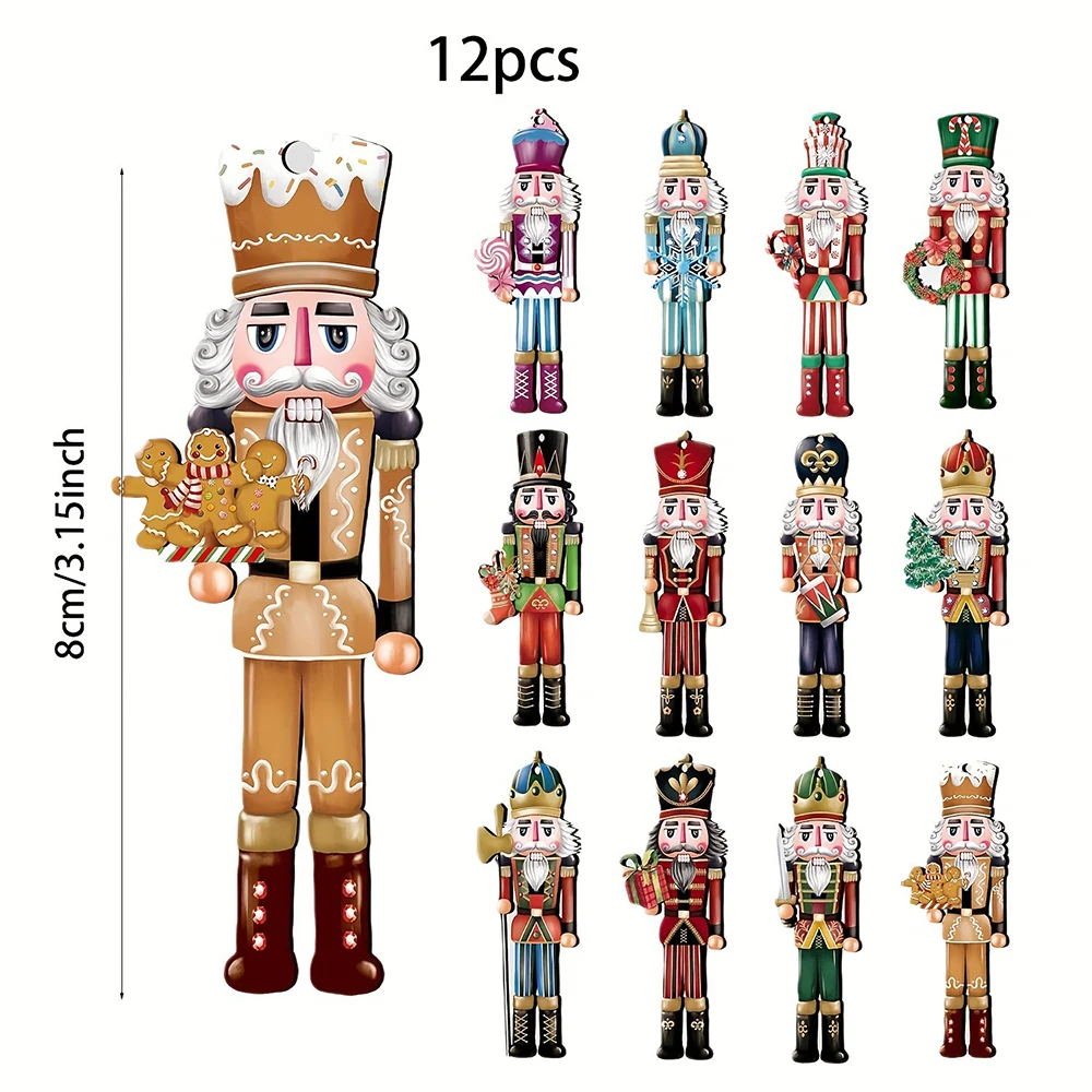 ชุดตกแต่งไม้แตกถั่ว 12 ชิ้น - ของขวัญคริสต์มาส ของตกแต่งงานปาร์ตี้ และของตกแต่งบ้าน